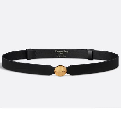Dior 2026 D-Pépite Belt 15mm Black Leather 184991
