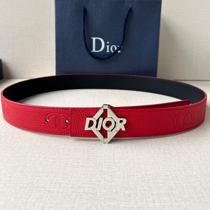 Dior 2026 CD Logo Buckle Belt 35mm Cowhide
