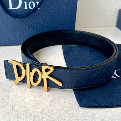 Dior 2026 Shawn Stussy Reversible Belt 35mm Calfskin