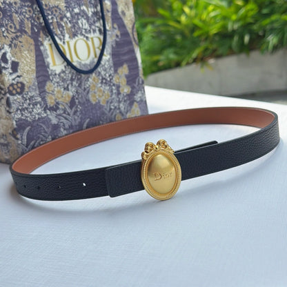 Dior Médaillon 4.5cm Belt Buckle 2.5cm Two-tone Calfskin 210914