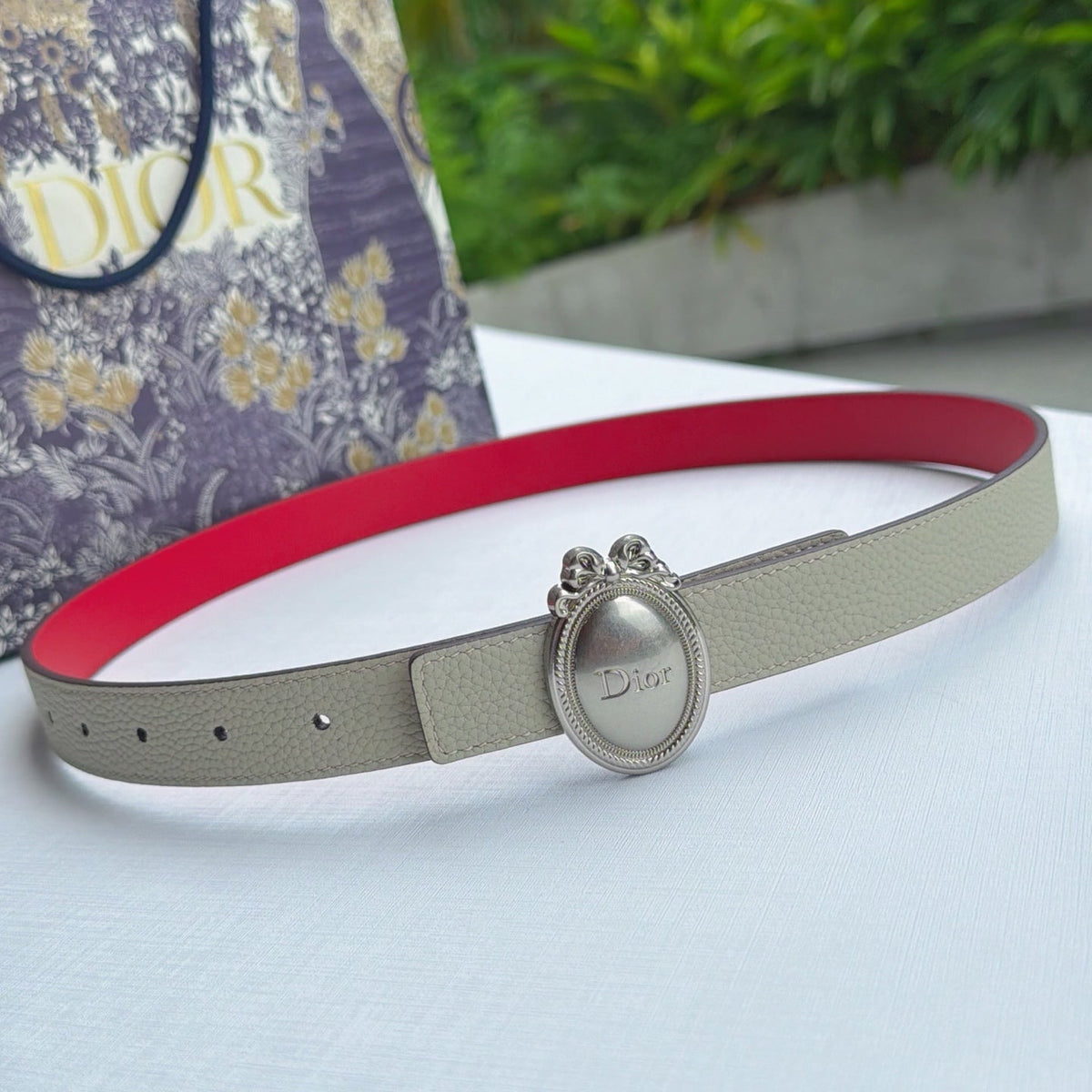 Dior Médaillon 4.5cm Belt Buckle 2.5cm Two-tone Calfskin 210914