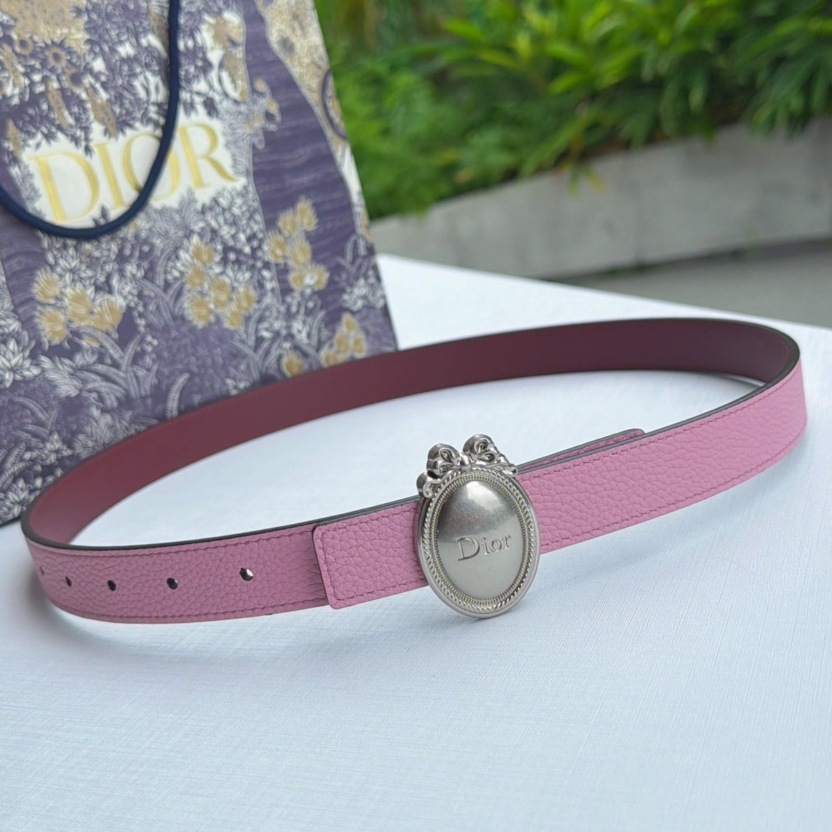 Dior Médaillon 4.5cm Belt Buckle 2.5cm Two-tone Calfskin 210914