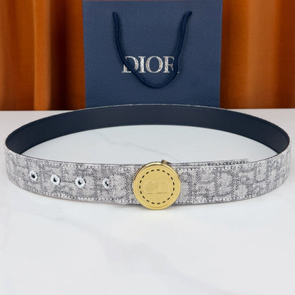 Dior 2026 Monogram Jacquard Reversible Belt 35mm Canvas