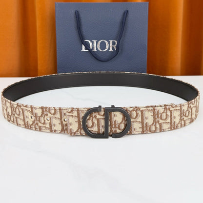 Dior 2026 Oblique Reversible Belt 35mm Canvas