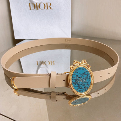 Dior 2026 Médaillon 7.3cm Buckle Belt 2.5cm Leather 216234