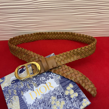 Dior 2026 Braided Belt 35mm Lambskin