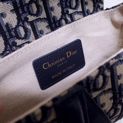 Dior Mini Saddle Bag Blue Oblique Jacquard