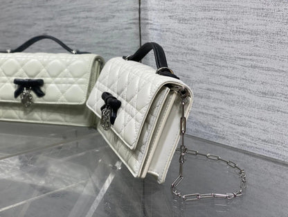 Dior 2026 My Dior Mini Bag Two-Tone White Black Lambskin 284081
