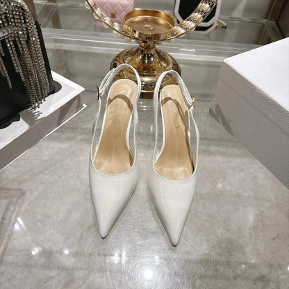 CD 26 Slingback 80 White Beige Patent Leather 679851