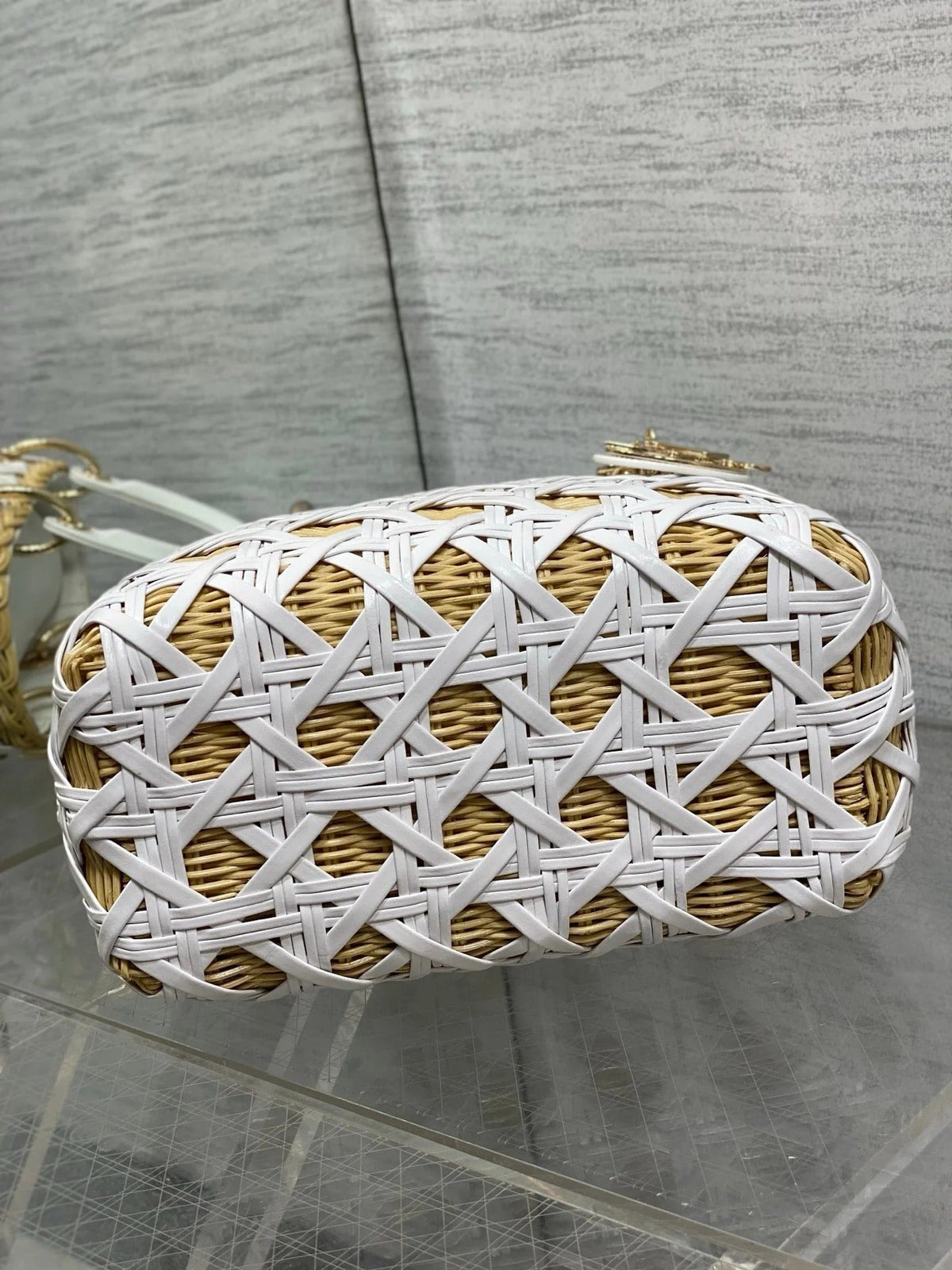 Dior 2026 Wicker Cannage Bag 24cm Leather Rattan 355285