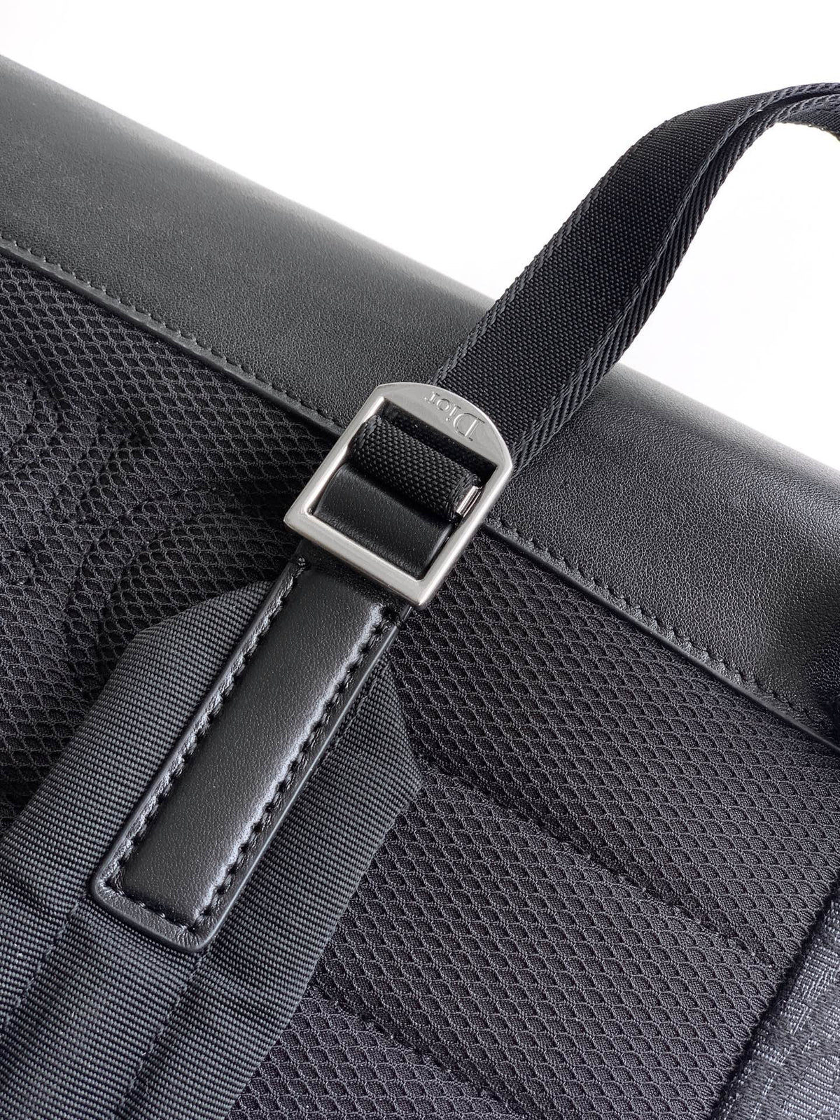 Dior 2026 Jett Backpack With Flap 42cm Black Fabric Leather