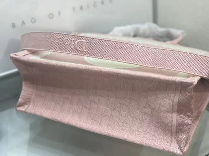 Dioramour Medium Dior Book Tote 36cm with Strap Pink Canvas