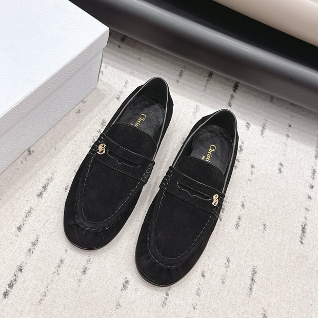 CD 26A Loafers Black Suede Leather