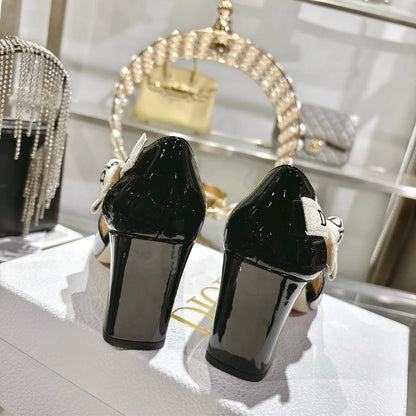 CD 26 Lolita High-Heeled 85 Black Beige Patent Leather 679734