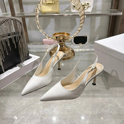 CD 26 Slingback 80 White Beige Patent Leather 679851