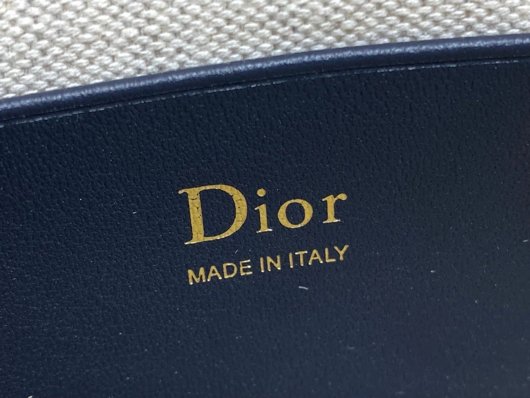 Dior 2026 Oblique Bow Chain Bag Blue Beige Canvas Leather 284289
