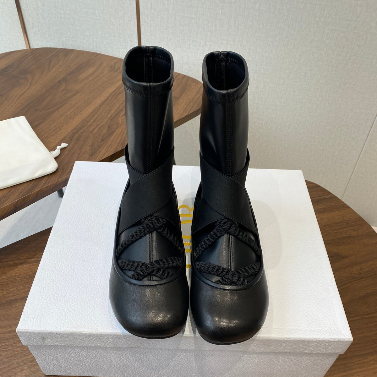 CD Ballet Stretch Boots Black Sheepskin 431503