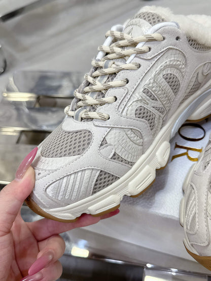 Dior 25 Chrono Sneakers Light Beige mix White Mesh Calfskin 530321