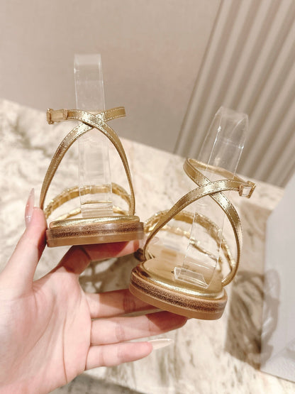 CD Diorissime Sandal Gold Metalic Lambskin 483071