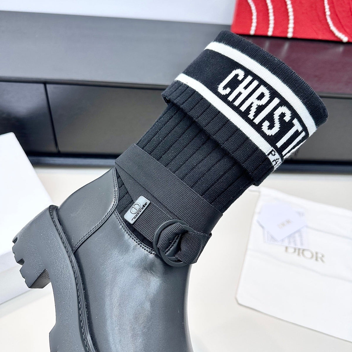 CD 26s D-Major Ankle Boot In Black Calfskin And Wool