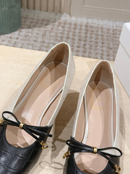 CD Muse Pump 4cm Black White Crocodile-Printed Calfskin 694202