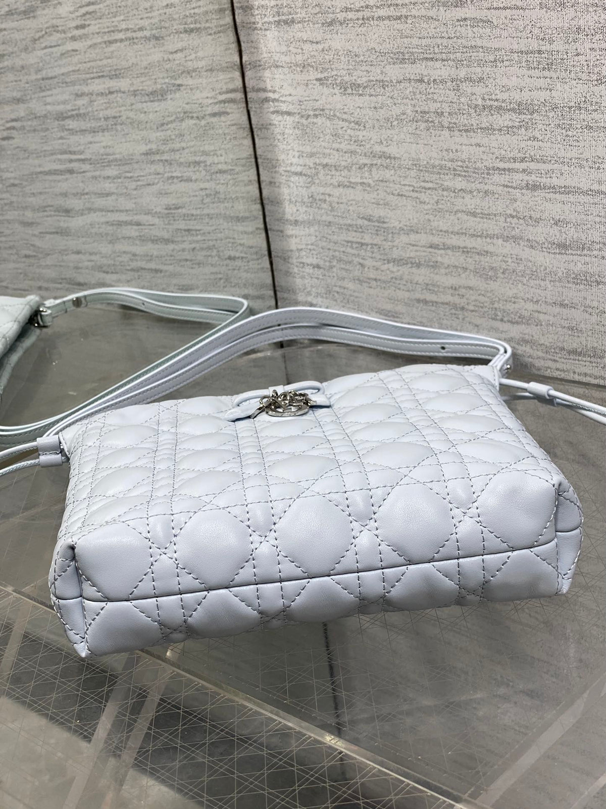 CD Adiorable Mini Bucket Bag Glacier Blue Lambskin 286643