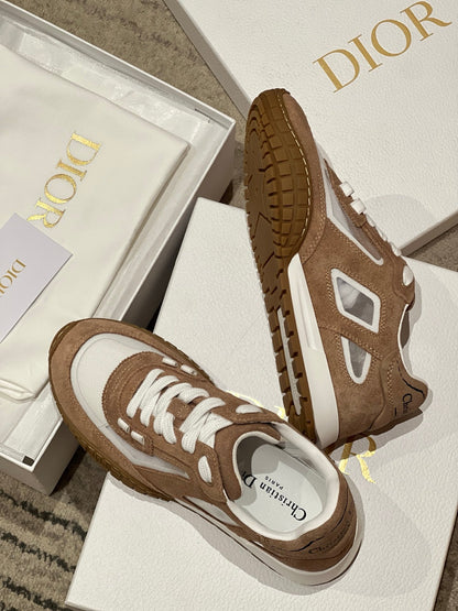 CD Tech Sneaker Coffee White Mesh Suede 707906
