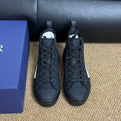 CD B23 High-Top Sneaker Black Oblique Jacquard Fabric
