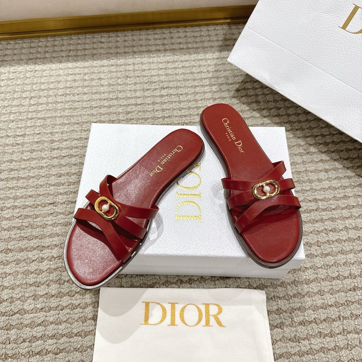 CD 30M Slide Red Calfskin 543739