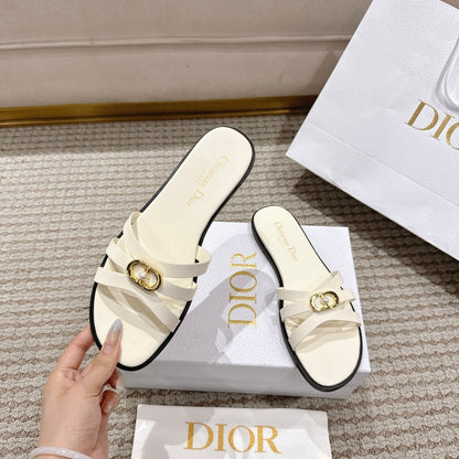 CD 30M Slide White Calfskin 543742