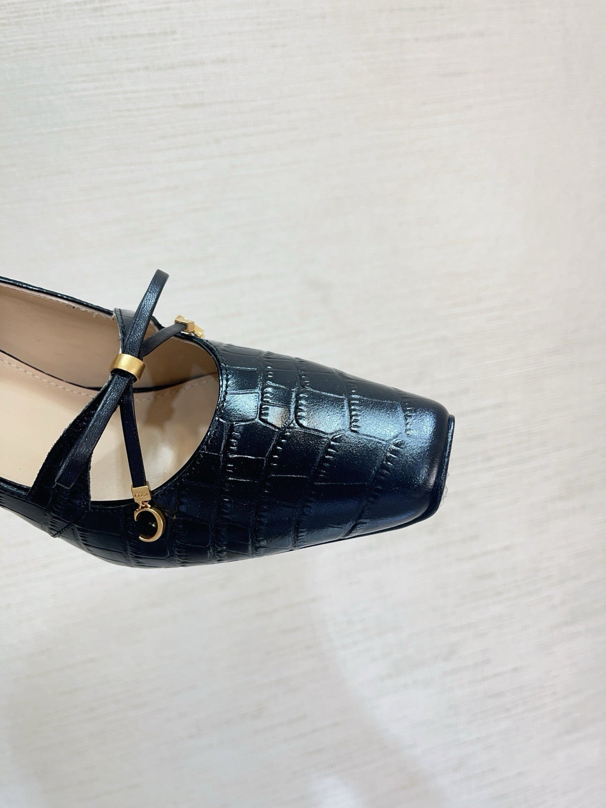 CD Miss Muse Pump Black Crocodile Printed Calfskin 820065
