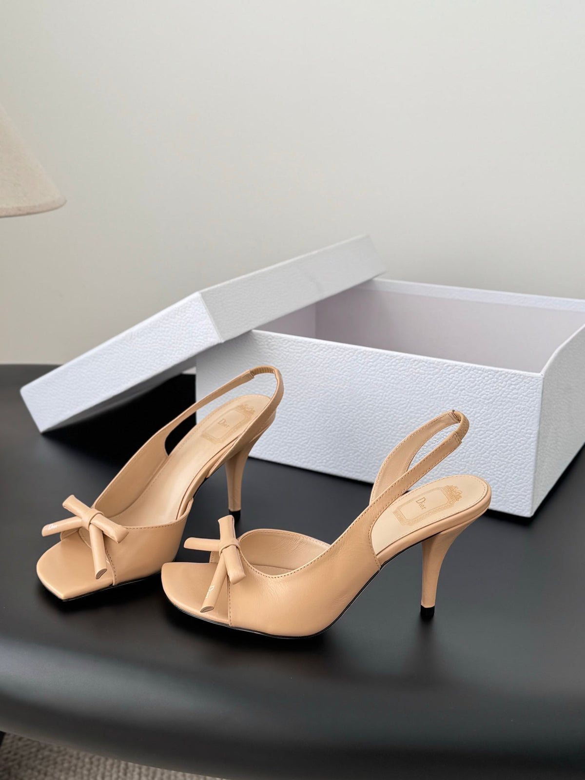 CD SS26 Mary Jane Sandals 8.5cm Beige Sheepskin 605820
