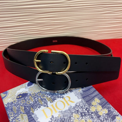 Dior 2026 Oval Buckle Belt 35mm Leather