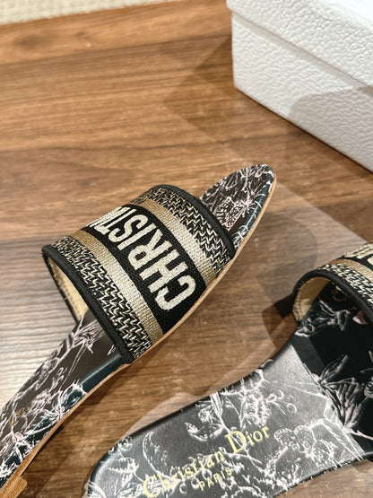 CD 26s Slide Sandals In Black Toile De Jouy Logo