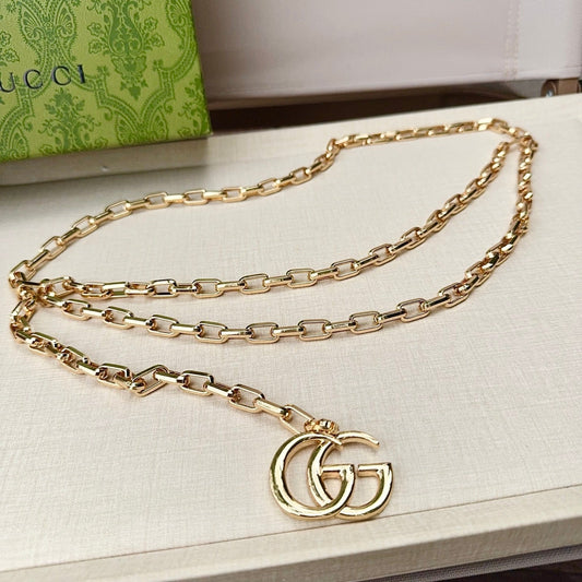 Gucci 2026 Double G Charm Belt Gold 204543
