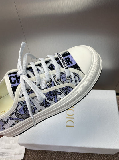 CD 25s Walk'n' Sneaker In Blue Toile De Jouy Embroidered Cotton