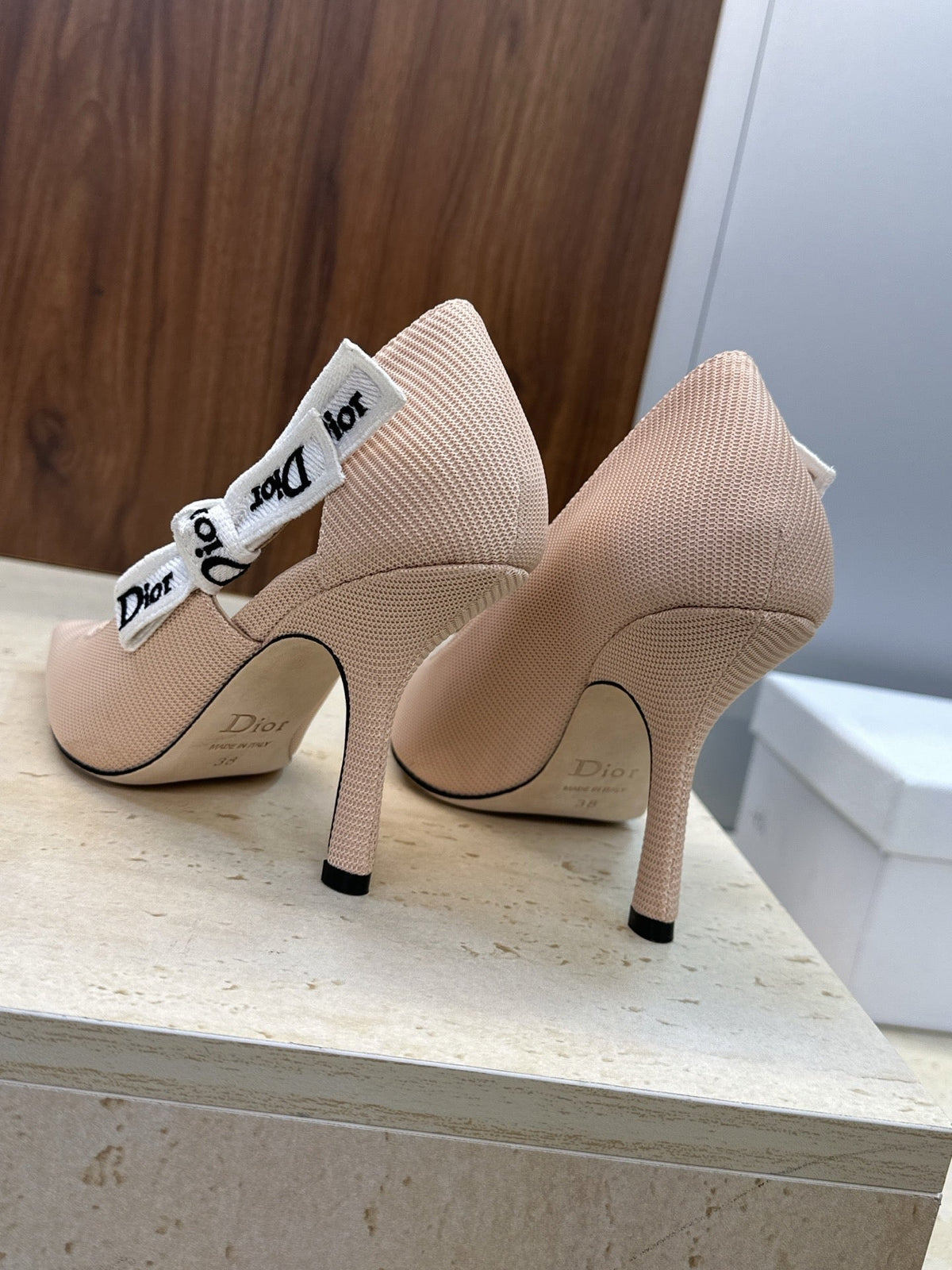 CD J'Adior Pump 9.5cm Beige Technical Fabric 633063