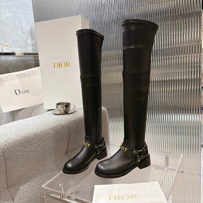 CD 26s Bolt Over-The-Knee Boot Black Calfskin 924099