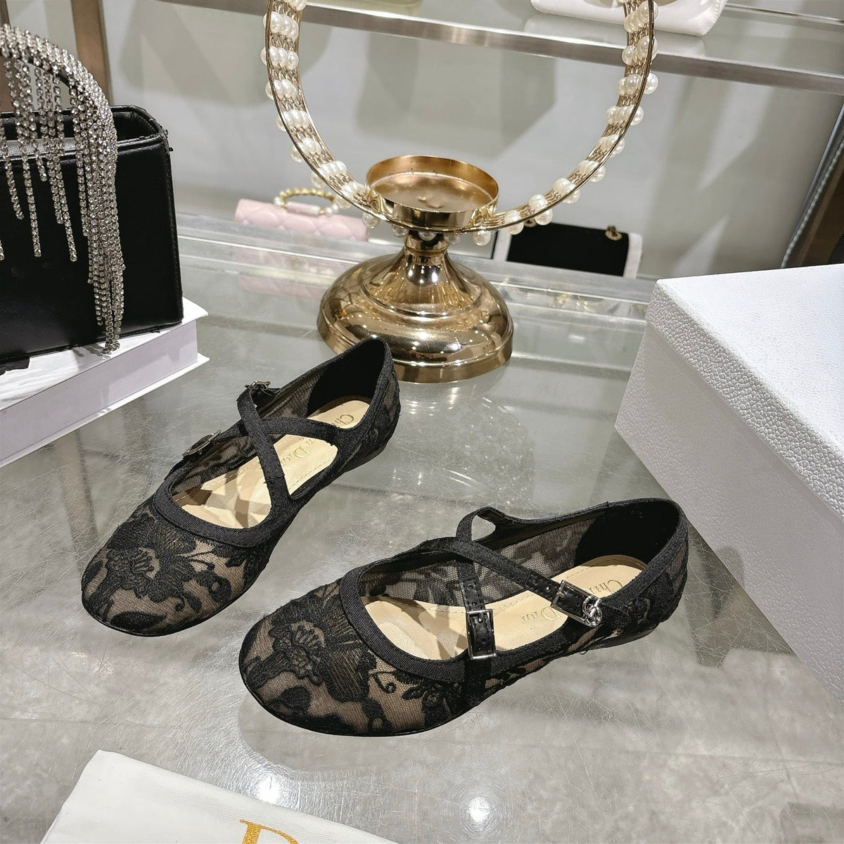 CD Very Ballet Flat Black Lace 679839