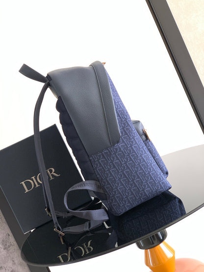 Dior Rider 2.0 Zipper Backpack Navy Blue Cowhide 336223