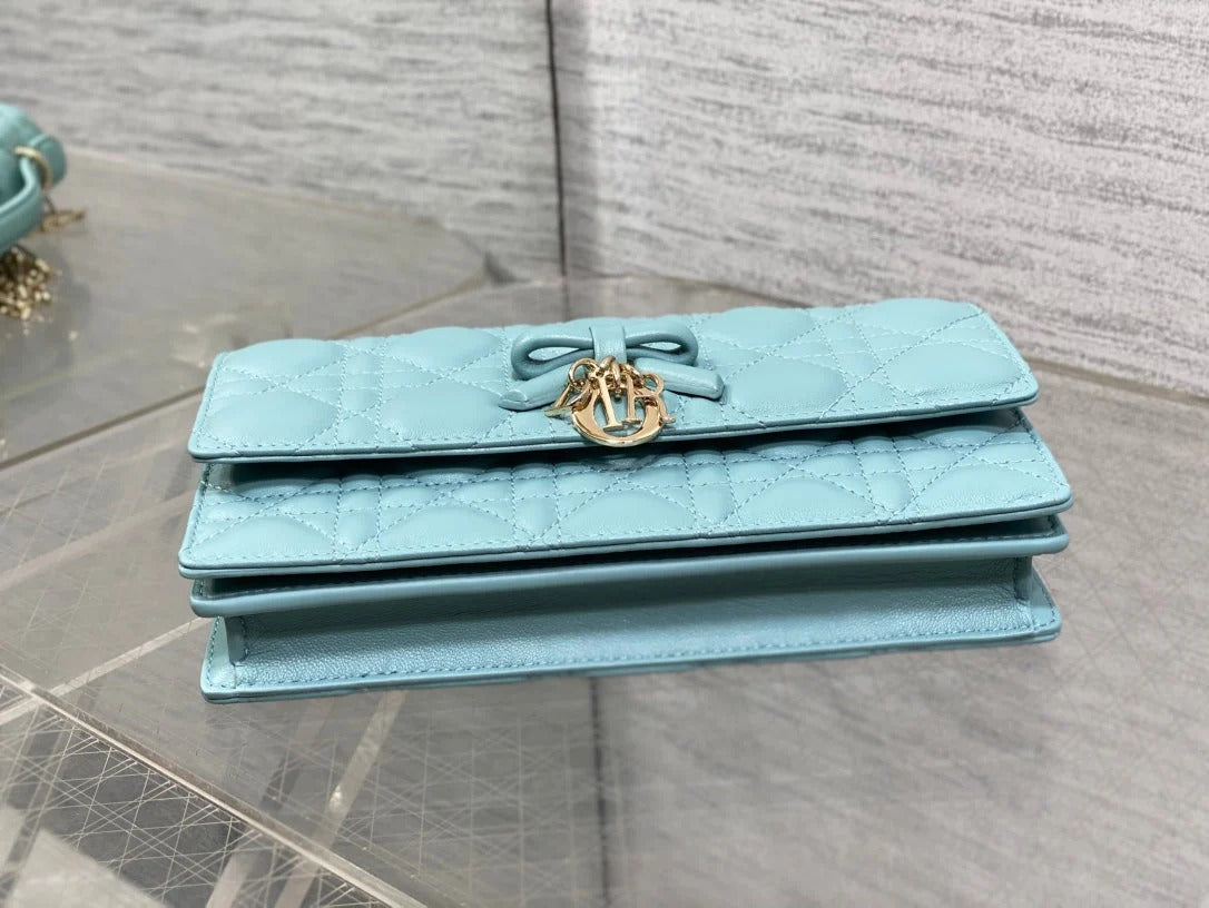 Dior 2026 My Dior Bag 21cm Tourmaline Blue Lambskin 289024