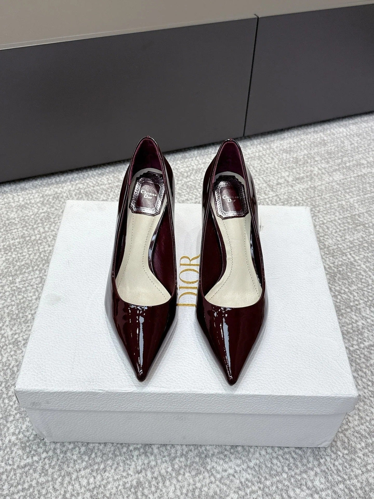 CD 26s High Heels Pump 85 Dark Burgundy Patent Leather 661473