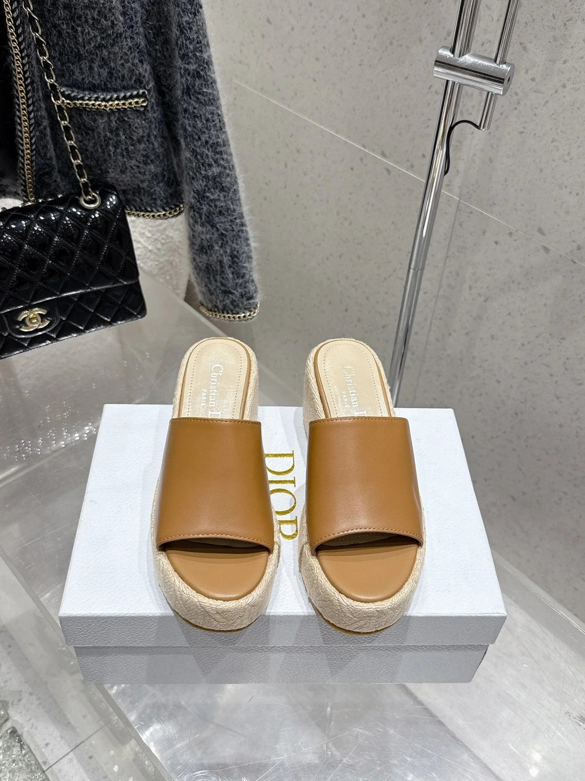 CD 26s Platform Sandal 65 Camel Brown Leather 636358