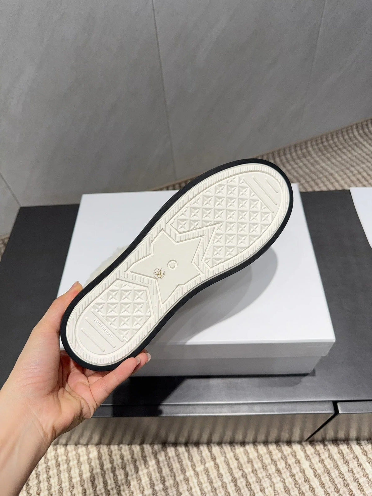CD 26 Classic Sneaker White Gray Fabric Wool Jacquard 614452