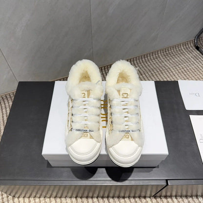 CD 26 Classic Sneaker White Gold Fabric Wool Jacquard 614453