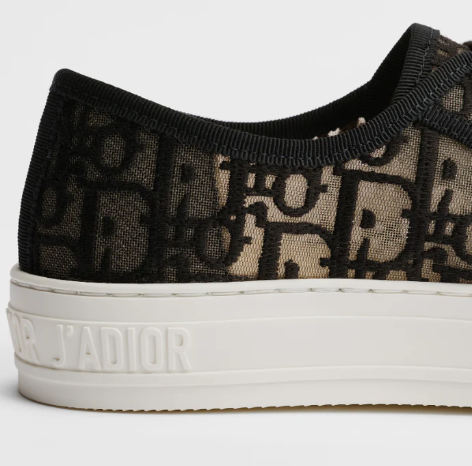 Dior 2026 Oblique Embroidered Black Mesh Leather