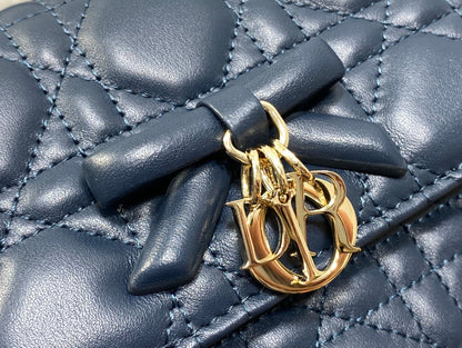 Dior 2026 My Dior Bag 21cm Navy Blue Lambskin 289008