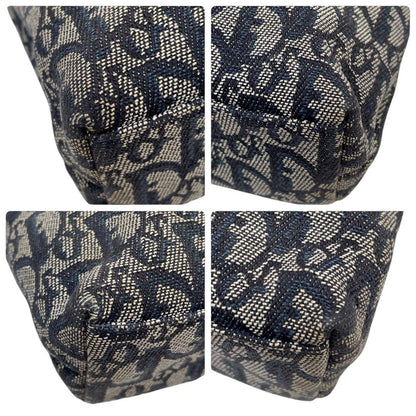 Dior Trotter Canvas Leather Hand Tote Navy